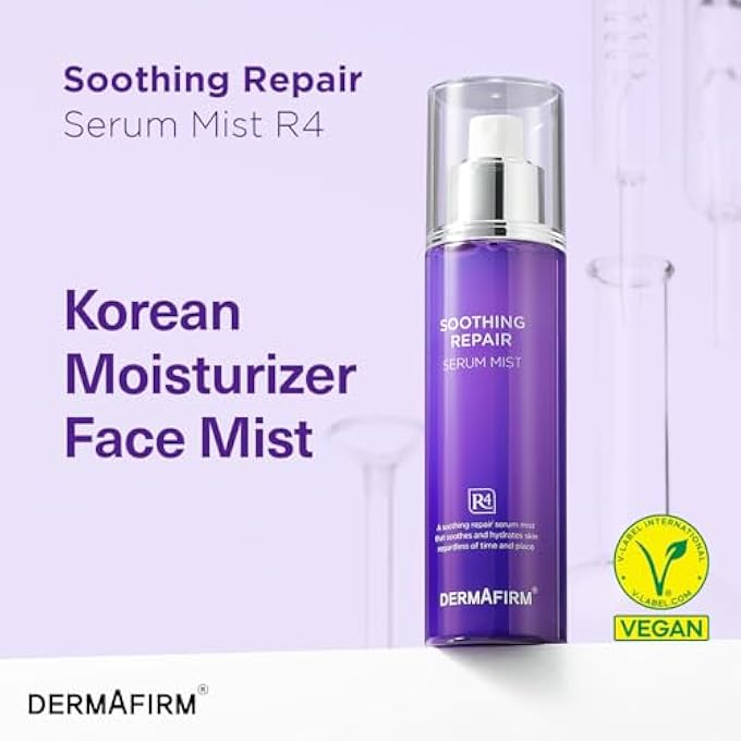 Dermafirm SOOTHING REPAIR FACIAL SERUM HYDRATING MIST R4 | FACE MIST HYDRATING SPRAY FOR DARK SPOTS W/EUCALYPTUS, PEPTIDE & COLLAGEN | GENTLE FOR ALL SKIN TYPES NO ANIMAL TRIALS NO PARABEN 3.38 FL OZ - Image 3